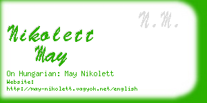 nikolett may business card